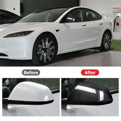 Carbon Fibre Rear View Mirror Covers For Model 3(2024-2026)