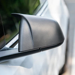 Real Carbon Fibre Rear View Mirror Covers For Model 3 (2021-2026)