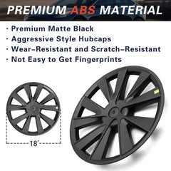 18‘’ Thunder Wheel Covers Matte Black for Model 3