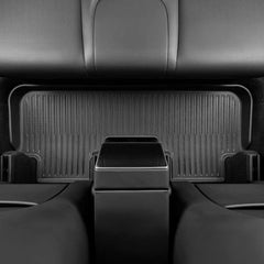 Custom-fit TPE rear floor mat with seamless centre floor coverage for Model Y