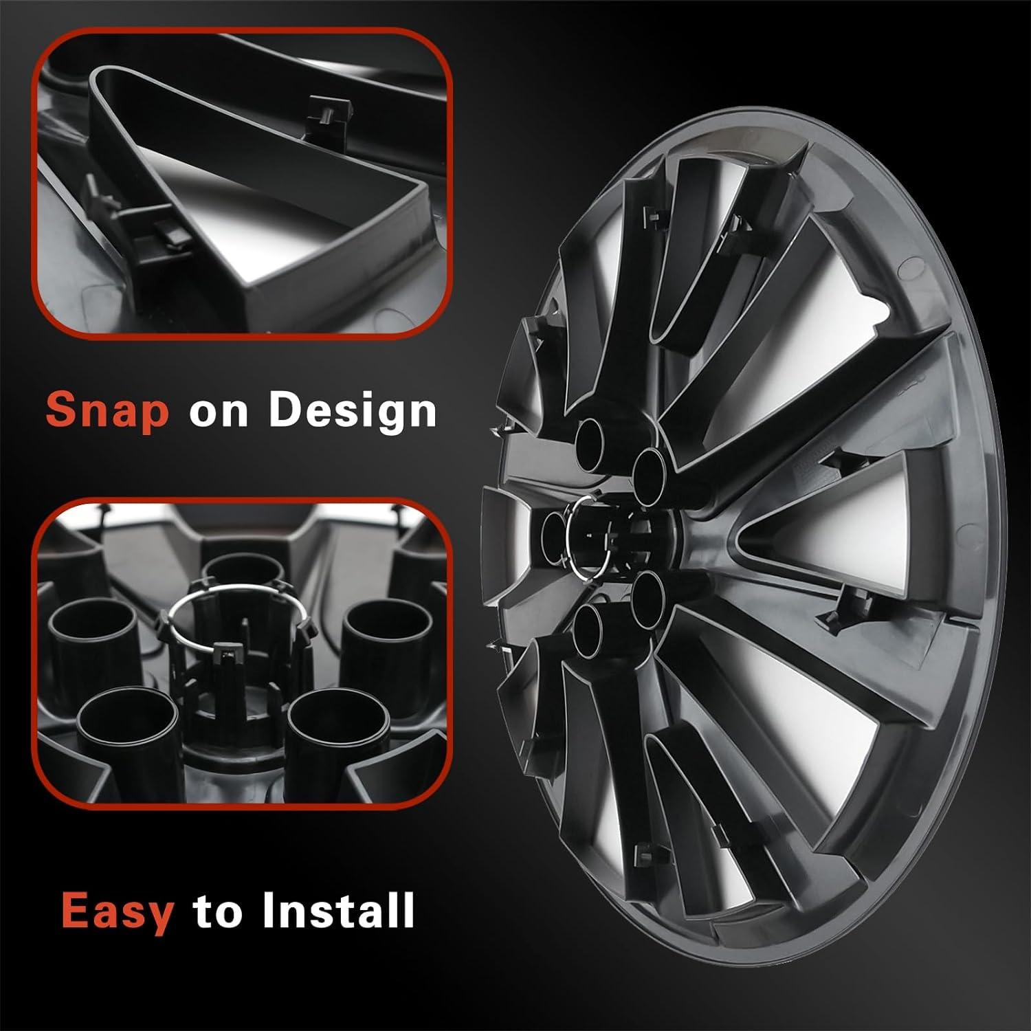 18‘’ Thunder Wheel Covers Matte Black for Model 3