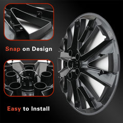 18‘’ Thunder Wheel Covers Matte Black for Model 3