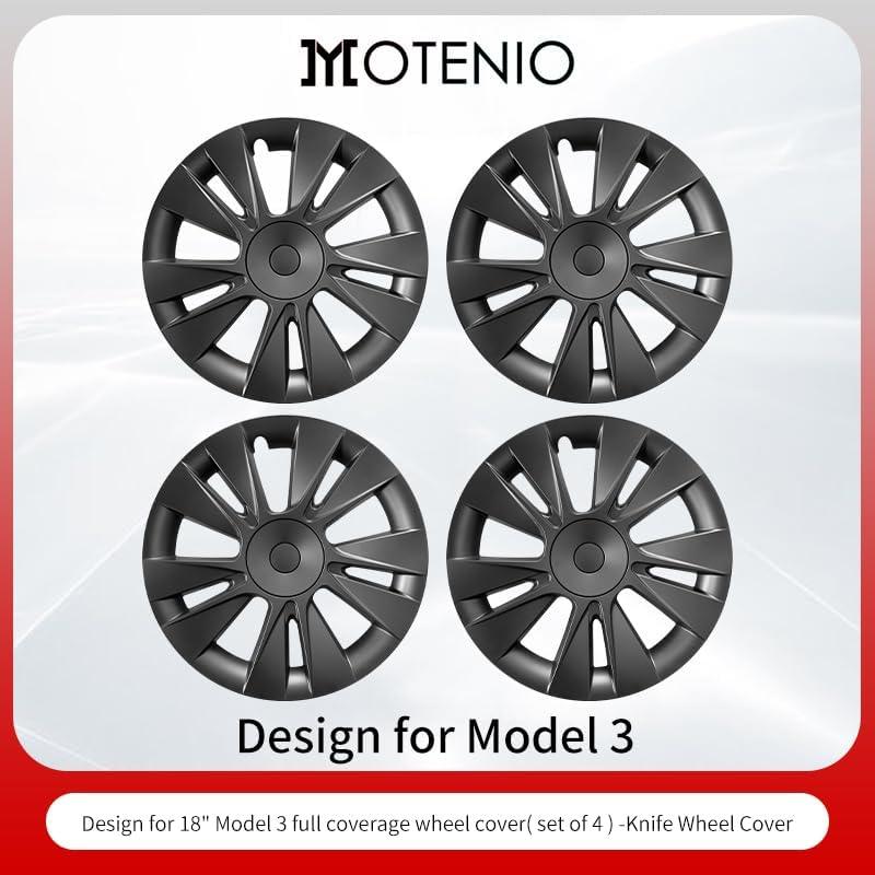 18‘’ Helios Wheel Covers Matte Black for Model 3
