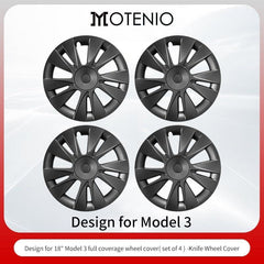 18‘’ Helios Wheel Covers Matte Black for Model 3