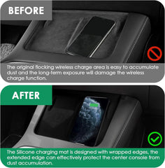 Center Console Wireless Charging Silicone Liner Protector For Model 3/Y - TESDADDY