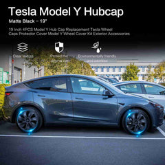 19‘’ Turbine Symmetrical Wheel Covers Matt Black Type A for Model Y(2022-2024)