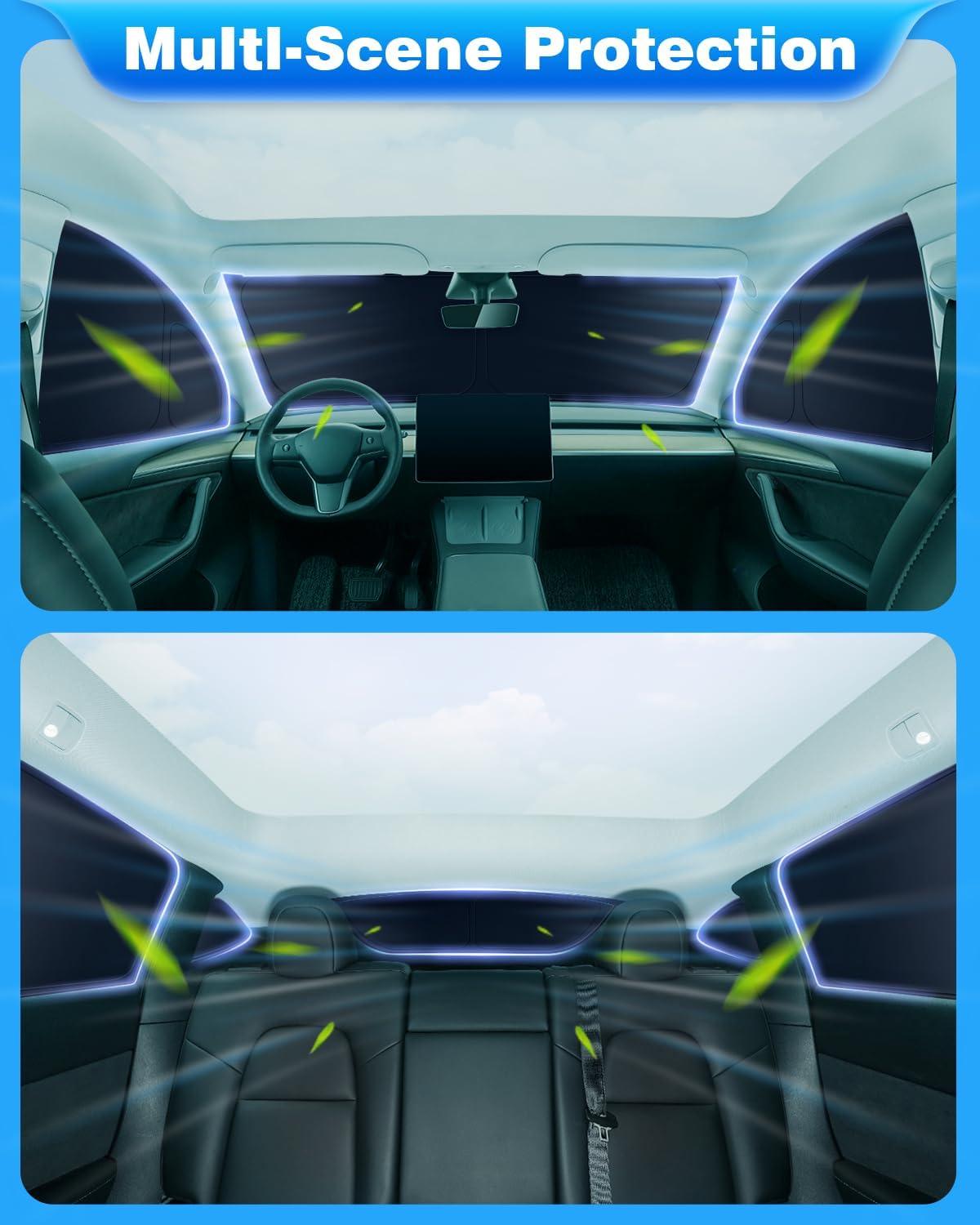 Privacy Curtains & Full Windows Sunshade For Model Y - TESDADDY