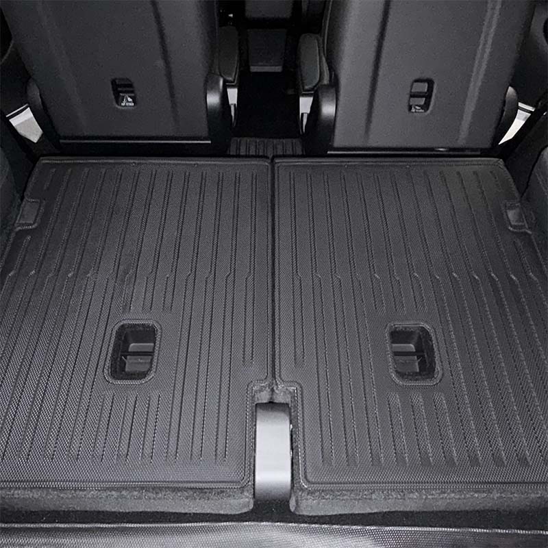 Rear seat back protector installed in Tesla Model Y L (2026)