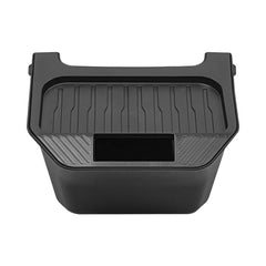 Backseat storage bin with concealed lid for Model Y (2025–2026)