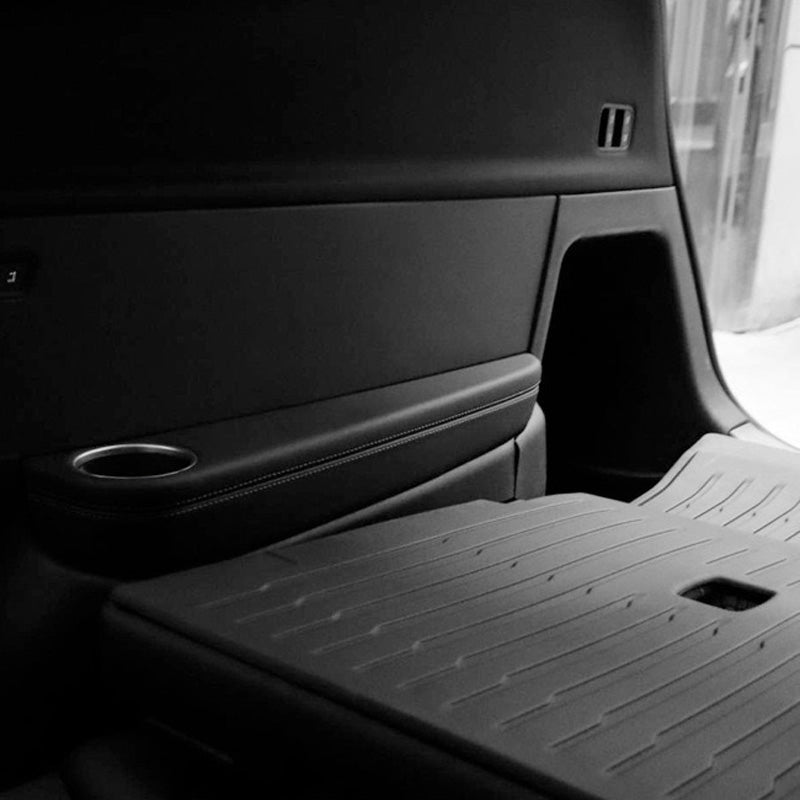 Boot sidewall protectors installed in the Model Y L rear cargo area for enhanced interior protection