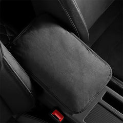 Side view of the car centre console armrest cushion cover installed