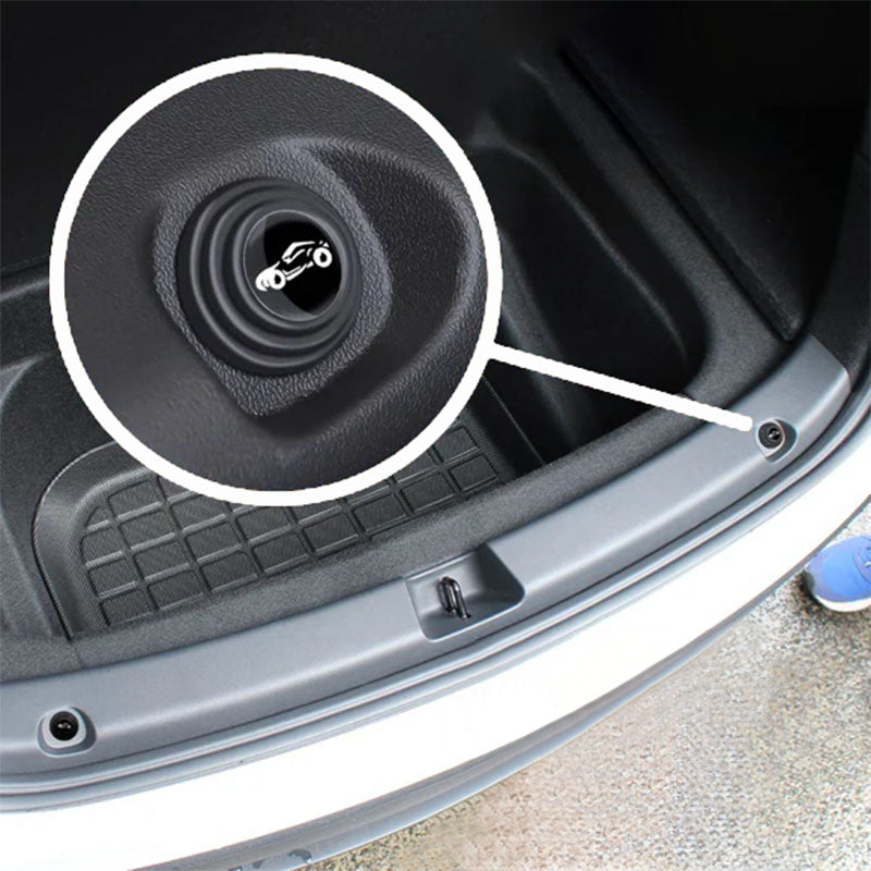 Close-up of the silicone shock-absorbing pad fitted to the vehicle door contact point
