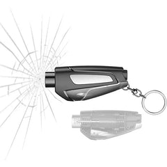 Spring-loaded window breaker of the 3-in-1 car safety hammer