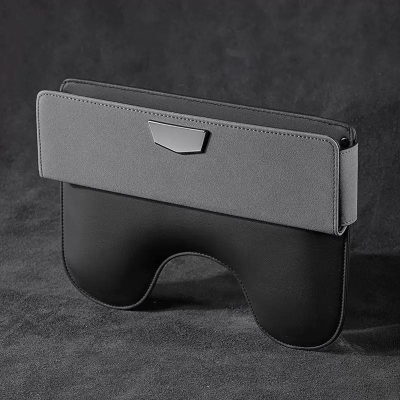 Car seat gap filler and pocket organizer shown from the front