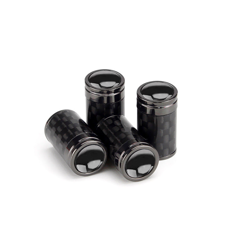 Carbon fibre tyre valve stem cap set