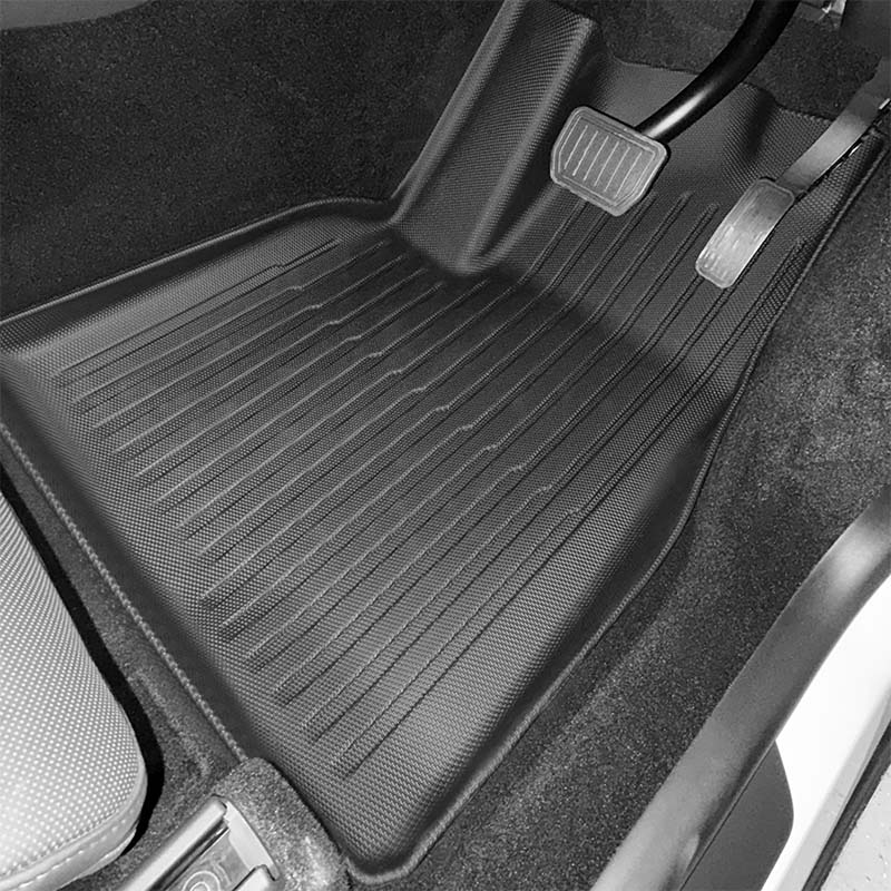 Driver side all-weather floor mat installed in Tesla Model Y L (2026)
