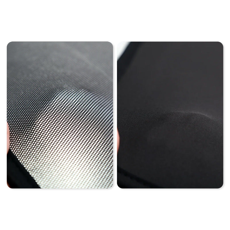 Reflective multi-layer fabric and mesh material used in the Model Y L glass roof sunshade