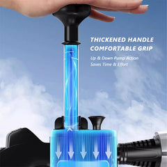 Manual pump action for building pressure in the handheld foam sprayer