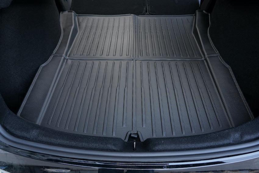 Lower boot liner installed in Tesla Model 3 Highland