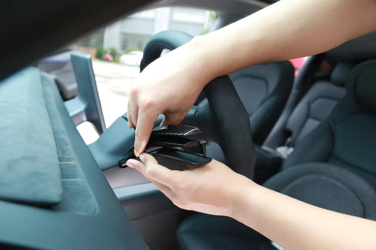 Installing the ABS moulded stalk cover onto the steering column stalk