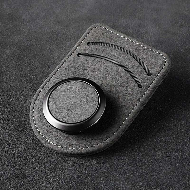 Close-up of the multi-functional car glasses holder clip