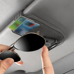 Multi-functional car glasses holder clip holding a card and paper cup