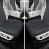 Black Nappa leather seat cushion and backrest set installed on the front seats