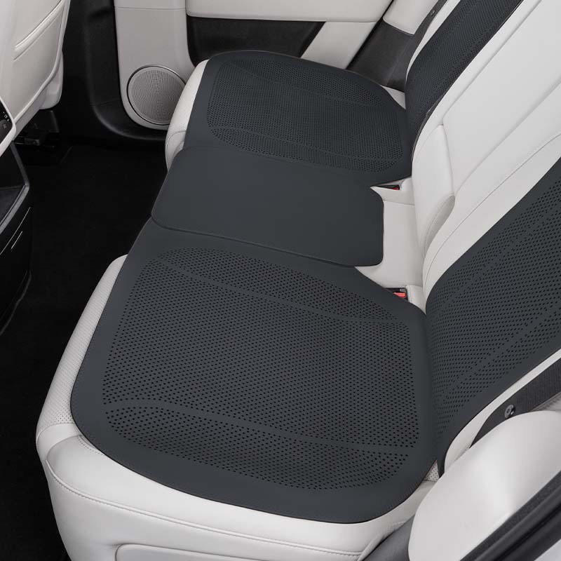 Black Nappa leather seat cushion and backrest fitted to the front seat