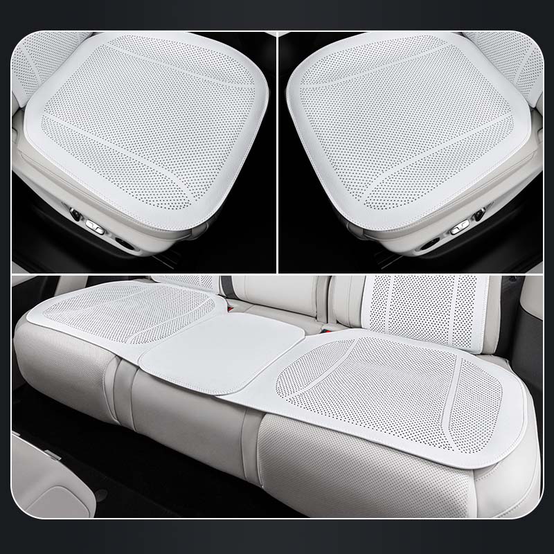 White Nappa leather seat cushion installed on the rear seats