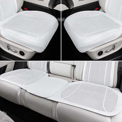 White Nappa leather seat cushion installed on the rear seats