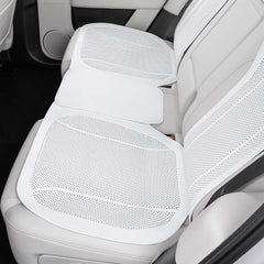 White Nappa leather seat cushion installed on the front seat