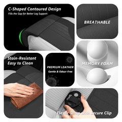 Key features of the Nappa leather front seat leg support cushion