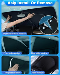 Privacy curtains creating a private space for camping inside Model Y