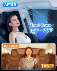 Window sunshades improving cabin comfort by blocking sunlight in Model Y