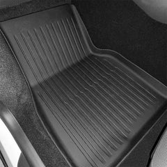 Rear left all-weather floor mat fitted in Tesla Model Y L