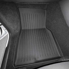 Rear right all-weather floor mat fitted in Tesla Model Y L
