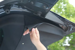 Rear trunk tailgate protective liner after installation