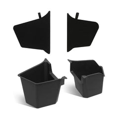 Complete trunk storage box kit with left and right storage boxes and flocked covers