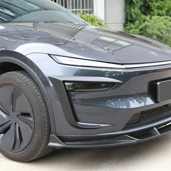 Wind deflector headlight trim installed on the front bumper of Model Y