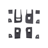 Complete set of Matt Carbon Fibre ABS window lift switch button covers for Model 3 2024–2026