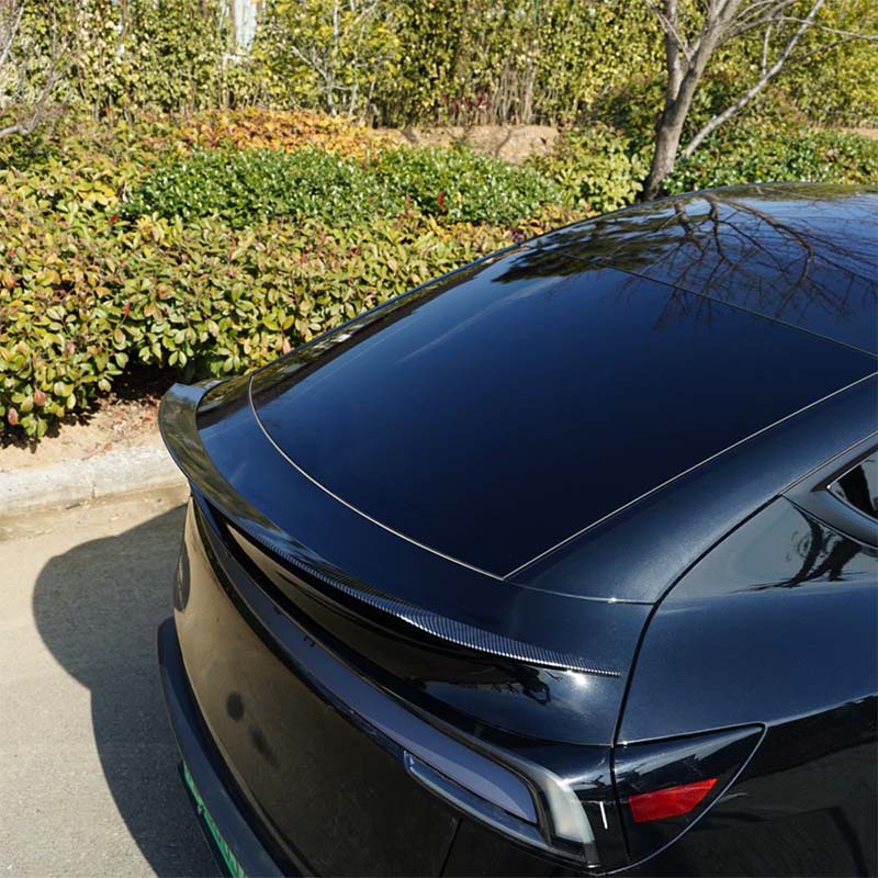 Side view of YL Style Performance Spoiler fitted on Model Y