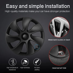 19‘’ Turbine Wheel Covers Matte Black for Model Y - TESDADDY