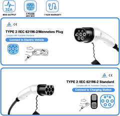 Type 2 to Type 2 EV Charging Cable - TESDADDY