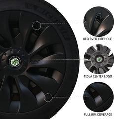 18‘’ Turbine Wheel Covers Matte Black for Model 3 - TESDADDY