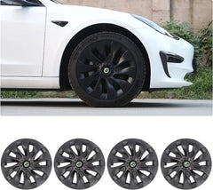 18‘’ Turbine Wheel Covers Matte Black for Model 3 - TESDADDY