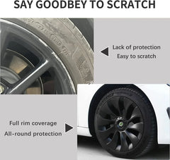 18‘’ Turbine Wheel Covers Matte Black for Model 3 - TESDADDY