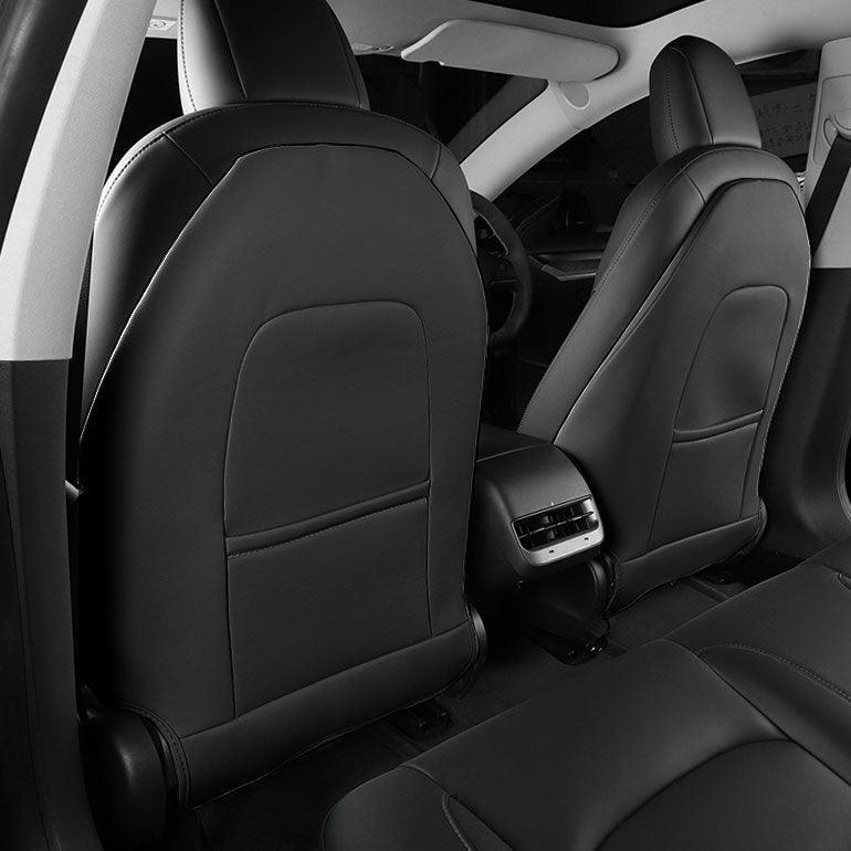 Front seat back protectors installed on Model 3 and Model Y front seats