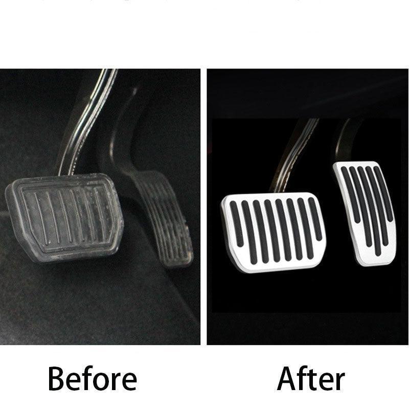 Before and after installing the performance pedals