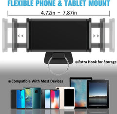 Adjustable tablet holder compatible with tablets and phones from 4.72 to 7.87 inches