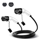 Type 2 to Type 2 EV charging cable with dual charging connectors